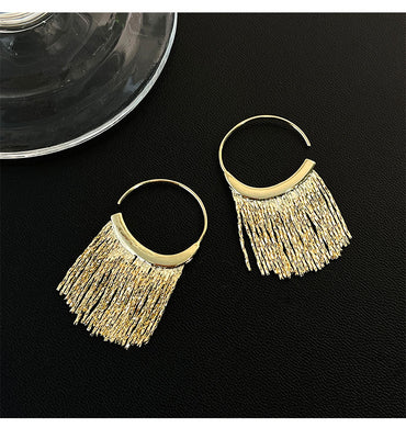 1 Pair Modern Style Tassel Patchwork Copper Drop Earrings