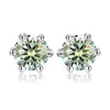 Shiny Geometric Sterling Silver Gra Inlay Moissanite Ear Studs