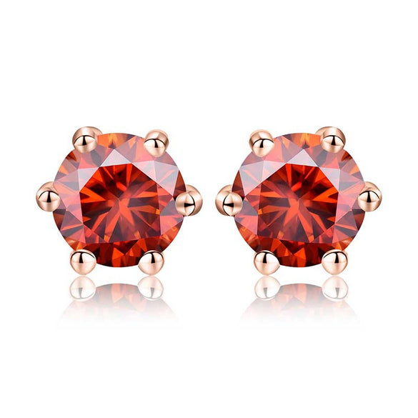 Shiny Geometric Sterling Silver Gra Inlay Moissanite Ear Studs