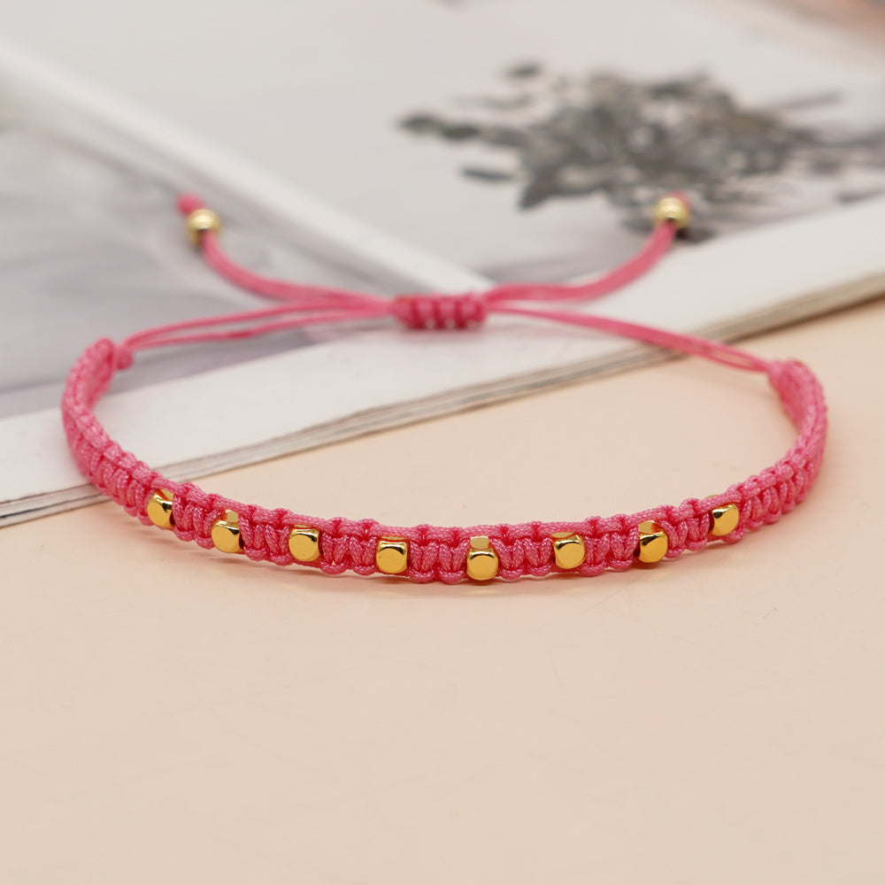 Casual Simple Style Square Rope Copper Knitting Unisex Bracelets