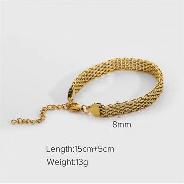 Vintage Style Solid Color Titanium Steel Plating 18k Gold Plated Bracelets Necklace