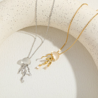 Classic Style Heart Shape Copper 14k Gold Plated Zircon Pendant Necklace In Bulk