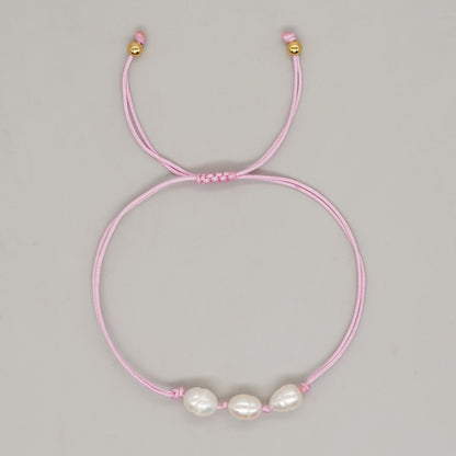 Casual Pentagram Freshwater Pearl Beaded Braid Bracelets
