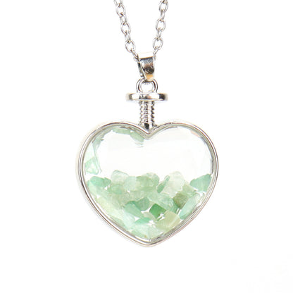 Simple Style Heart Shape Natural Stone Plating Pendant Necklace