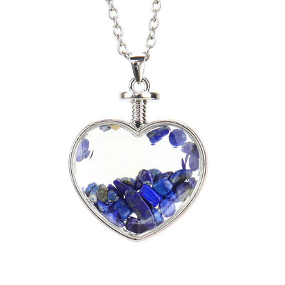 Simple Style Heart Shape Natural Stone Plating Pendant Necklace