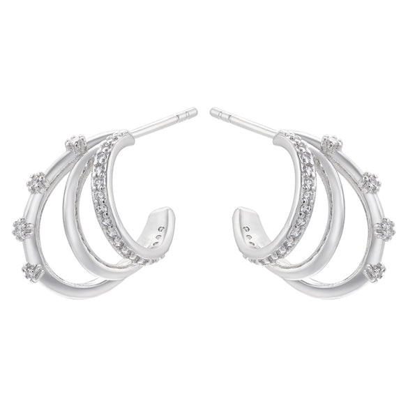 1 Pair Simple Style C Shape Plating Inlay Copper Zircon 18k Gold Plated Ear Studs