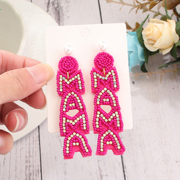 Exaggerated Mama Ethnic Style Geometric Glass Women's Drop Earrings