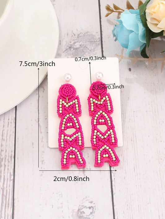 Exaggerated Mama Ethnic Style Geometric Glass Women's Drop Earrings