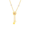 Elegant Tassel Flower Stainless Steel Plating 18k Gold Plated Pendant Necklace