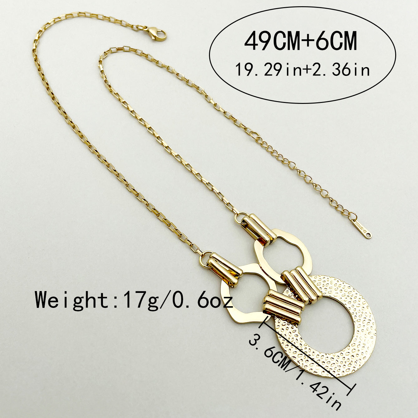 Casual Exaggerated Circle Stainless Steel Plating Hollow Out Gold Plated Long Necklace