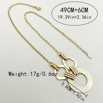 Casual Exaggerated Circle Stainless Steel Plating Hollow Out Gold Plated Long Necklace