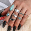 Vintage Style Ethnic Style Geometric Metal Plating Inlay Turquoise Women's Rings