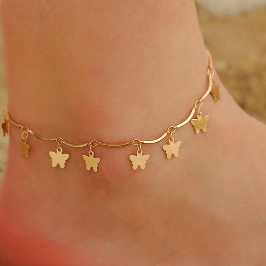 Wholesale Jewelry Simple Style Butterfly Alloy Anklet