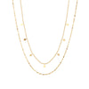 Elegant Butterfly Titanium Steel Plating Inlay Artificial Pearls Shell 18k Gold Plated Layered Necklaces