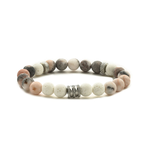Ethnic Style Geometric Stainless Steel Natural Stone Beaded Bracelets