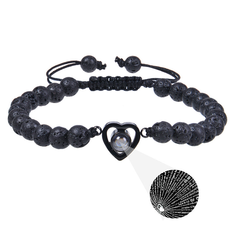 Romantic Heart Shape Natural Stone Handmade Drawstring Bracelets