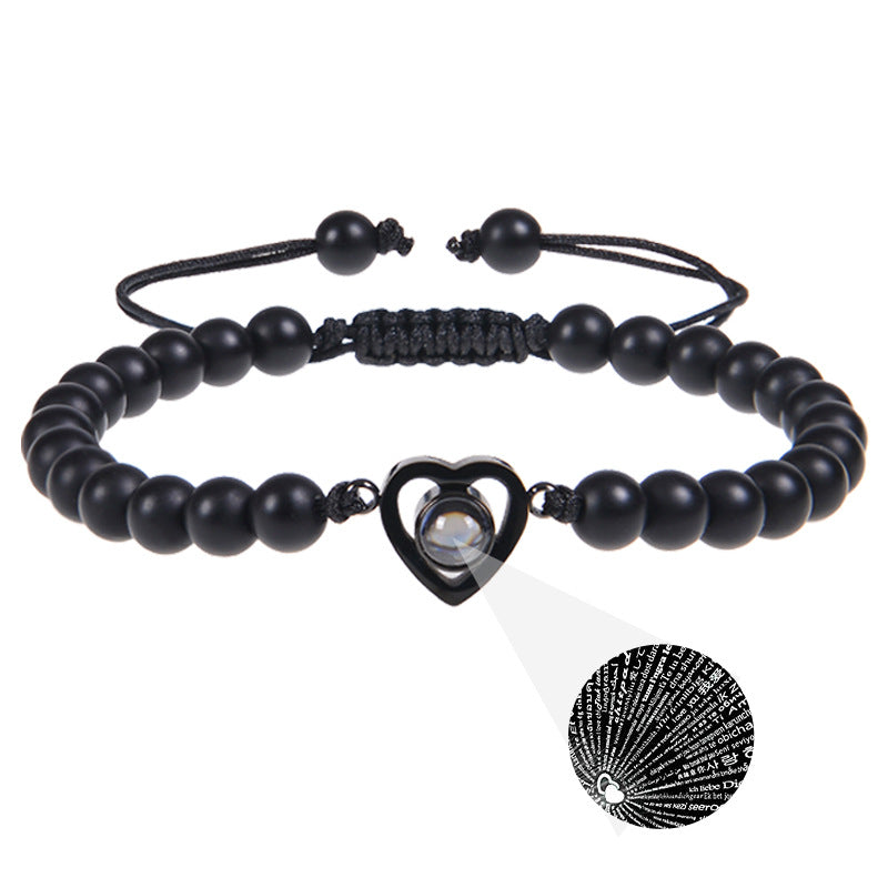 Romantic Heart Shape Natural Stone Handmade Drawstring Bracelets