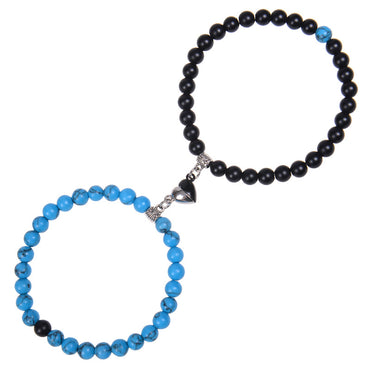 Casual Round Howlite Frosted Stone Crystal Bracelets