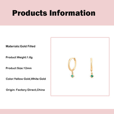 1 Pair Simple Style Rhombus Plating Inlay Copper Zircon Gold Plated Drop Earrings