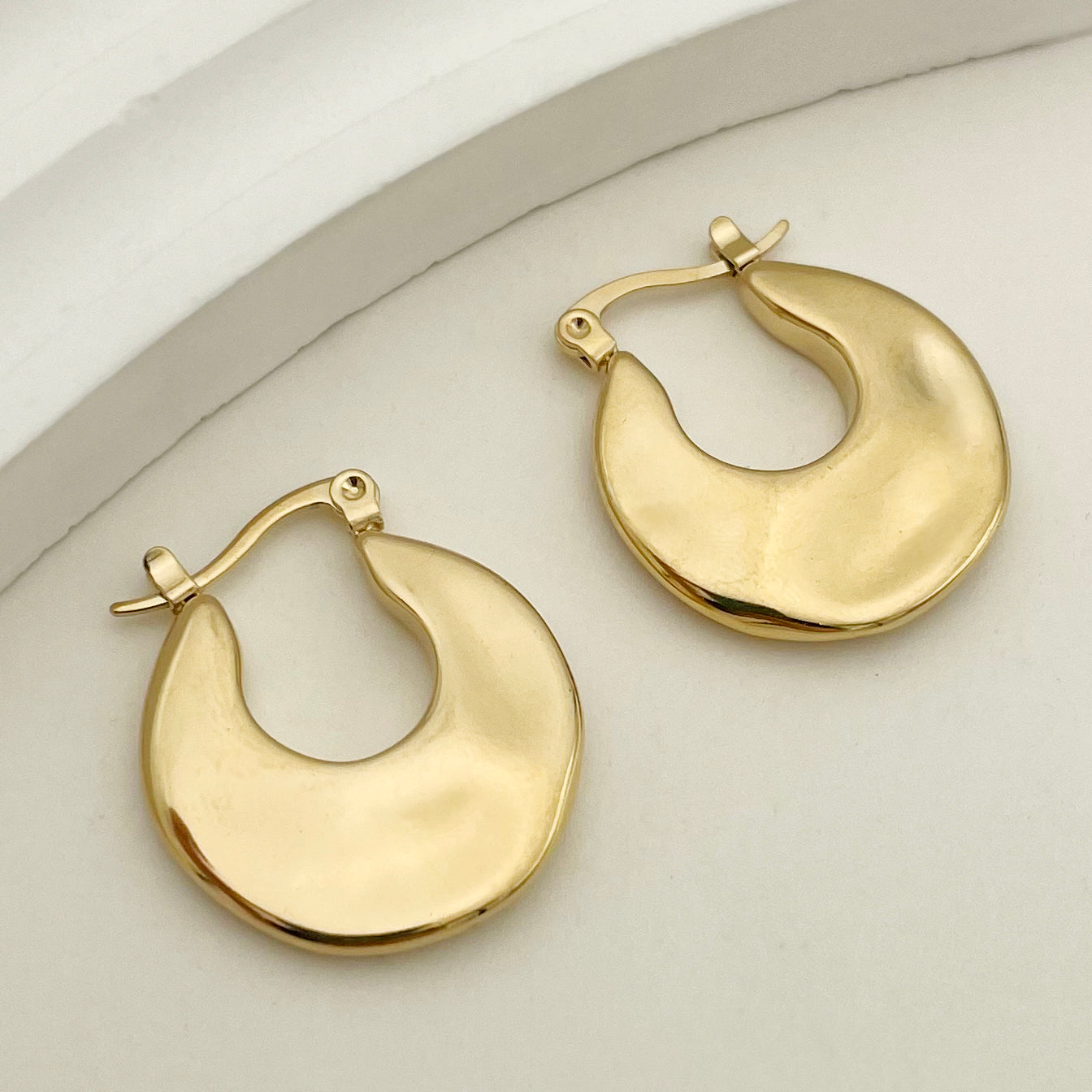 1 Pair Retro Geometric Plating Stainless Steel Gold Plated Earrings