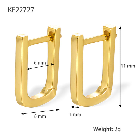 1 Pair Basic Simple Style Commute Square Plating Sterling Silver 18k Gold Plated White Gold Plated Earrings