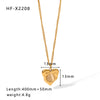 Simple Style Round Heart Shape Stainless Steel Titanium Steel Inlay Rhinestones Pendant Necklace