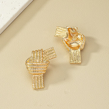1 Pair Modern Style Artistic Knot Plating Alloy Ear Studs