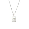 Simple Style Letter Square Stainless Steel Inlay Shell Pendant Necklace