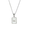 Simple Style Letter Square Stainless Steel Inlay Shell Pendant Necklace