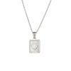 Simple Style Letter Square Stainless Steel Inlay Shell Pendant Necklace