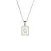 Simple Style Letter Square Stainless Steel Inlay Shell Pendant Necklace