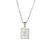 Simple Style Letter Square Stainless Steel Inlay Shell Pendant Necklace