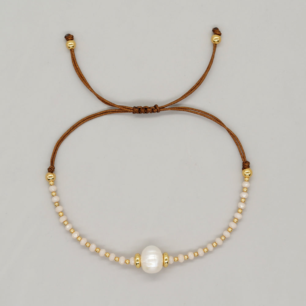 Casual Pentagram Freshwater Pearl Beaded Braid Bracelets
