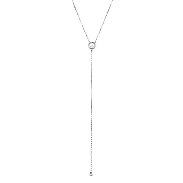 Sterling Silver Elegant Simple Style Geometric Plating Inlay Zircon Pendant Necklace