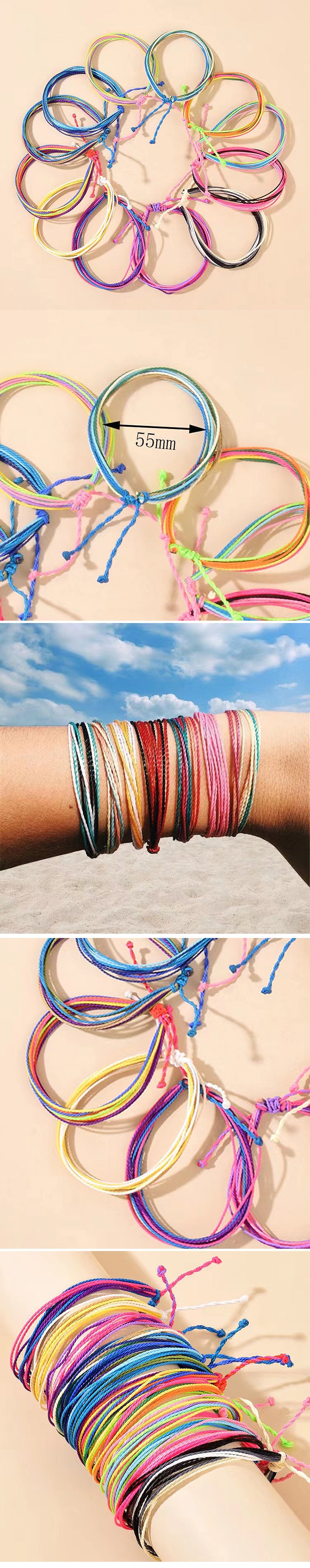 Vacation Colorful Rope Braid Unisex Bracelets