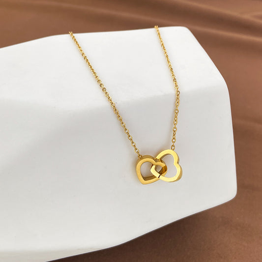 Sweet Heart Shape Stainless Steel Titanium Steel Plating Pendant Necklace