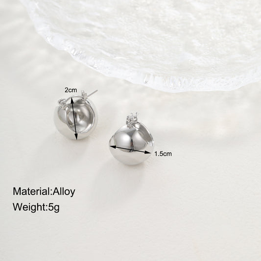 1 Pair Lady Simple Style Commute C Shape Semicircle Water Droplets Plating Alloy Gold Plated Silver Plated Ear Studs