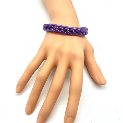 Classic Style Solid Color Silica Gel Braid Unisex Wristband