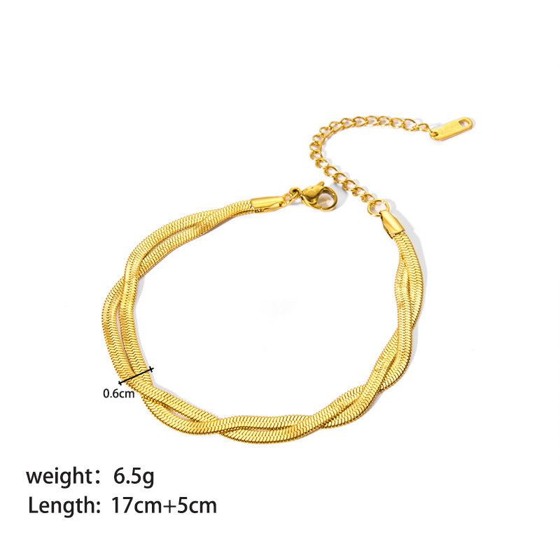304 Stainless Steel 18K Gold Plated Modern Style Geometric Plating Bracelets