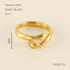 Ig Style Geometric Stainless Steel Plating 18k Gold Plated Open Ring