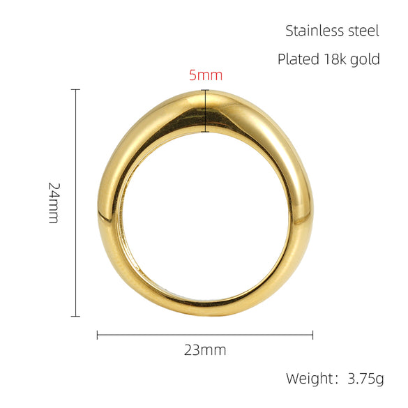 Ig Style Geometric Stainless Steel Plating 18k Gold Plated Open Ring