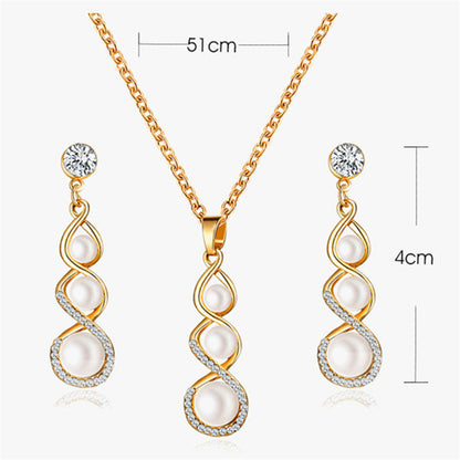 Lady Streetwear Shiny Flower Butterfly Metal Copper Inlay Natural Stone Pearl Zircon 18k Gold Plated Gold Plated Silver Plated Earrings Necklace