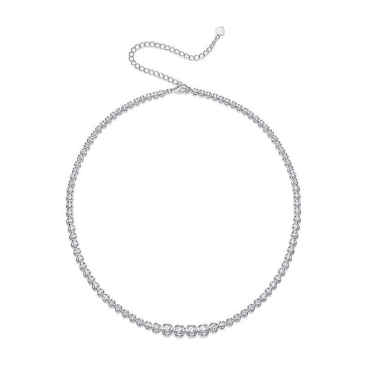 Luxurious Geometric Sterling Silver Moissanite Necklace In Bulk