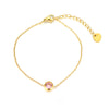 Simple Style Shiny Round Stainless Steel Plating Inlay Zircon 18k Gold Plated Bracelets
