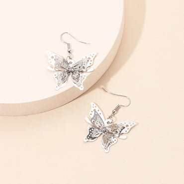 Fashion  Hot Sale Models Zircon Earrings  Gold Three-dimensional Butterfly Earrings For Women Nihaojewelry