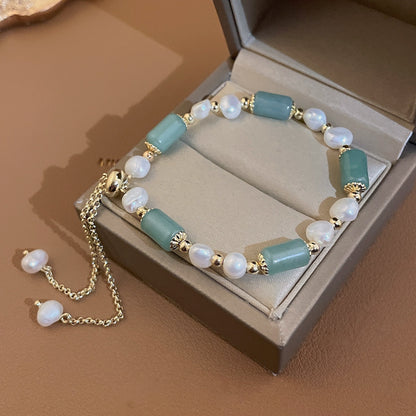 Sweet Flower Freshwater Pearl Agate Beaded Plating Inlay Zircon Bracelets