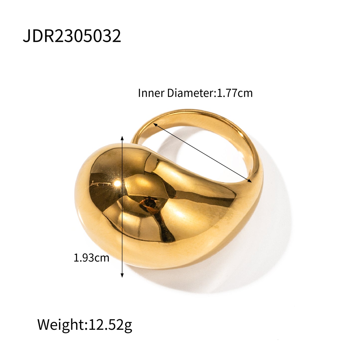 Ig Style Solid Color Stainless Steel Plating 18k Gold Plated Rings