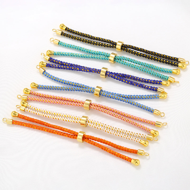 Casual Elegant Color Block Copper Plating Woven Belt 18k Gold Plated Jewelry Accessories