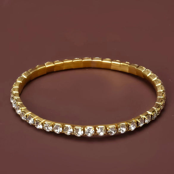 Simple Style Solid Color Ferroalloy Inlay Rhinestones Women's Tennis Bracelet