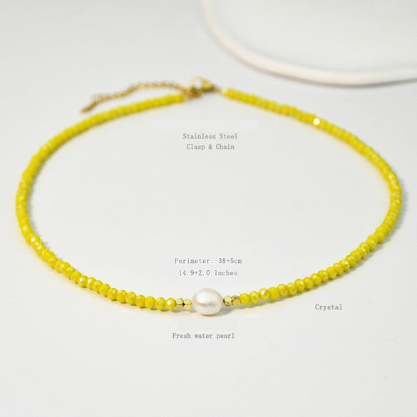 Casual Vacation Round Eye Artificial Crystal Copper Beaded Plating Inlay Zircon Women's Necklace